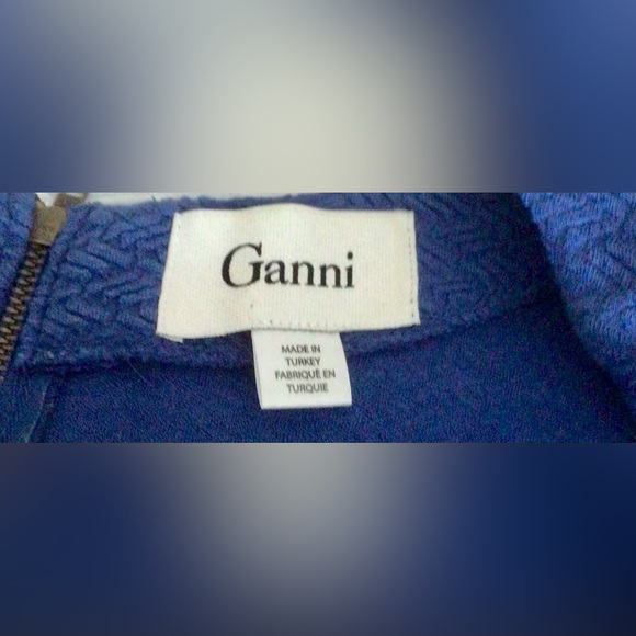 Ganni Anthropologie -  Lousa Shift Dress with Textured Cotton Stretch in… - Picture 5 of 6